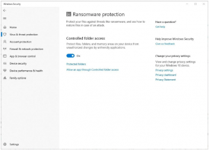 Manage Ransomware Protection 