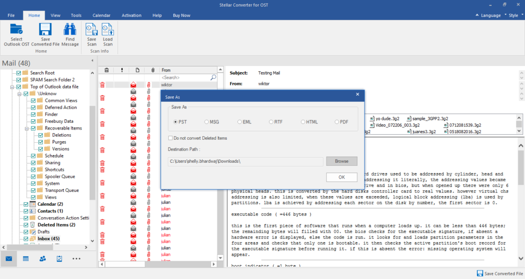 OST to PST converter software