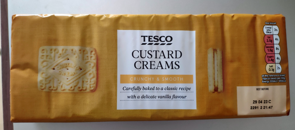 Custard Cream Biscuits from Tesco