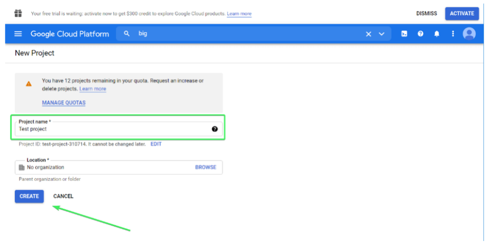Google BigQuery Setup