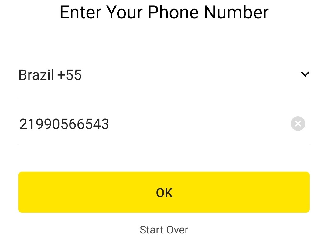 Copy and paste the bought virtual number on the registration form