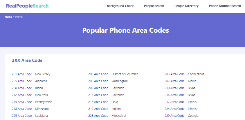 Find A Person From Phone Area Codes