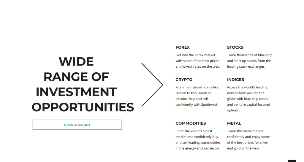 Range of Investments with Spotinvest